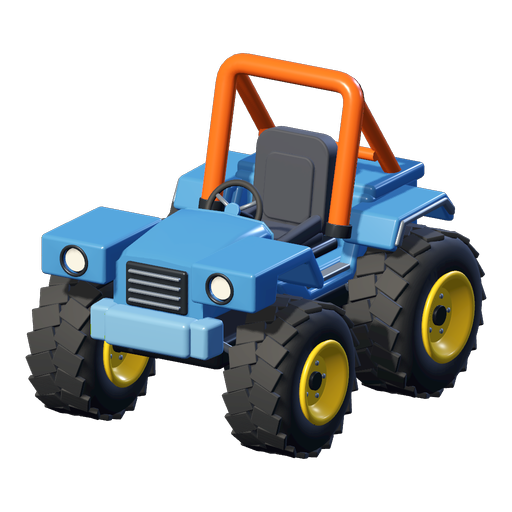 Bruiser, the blue kart with Ground Pound.