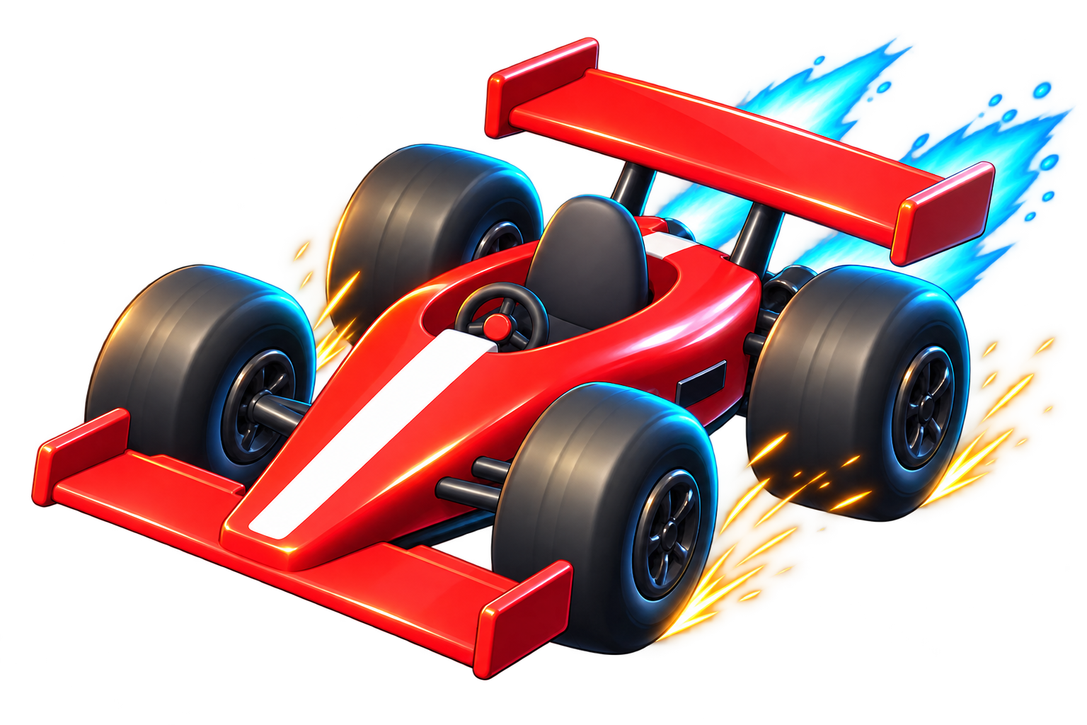 Promotional illustration of the red Sprinter kart firing its nitro boost.